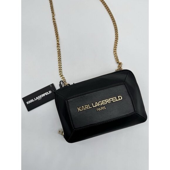 KARL LAGERFELD Paris Georgette small chain link shoulder bag - Black - Picture 4 of 6